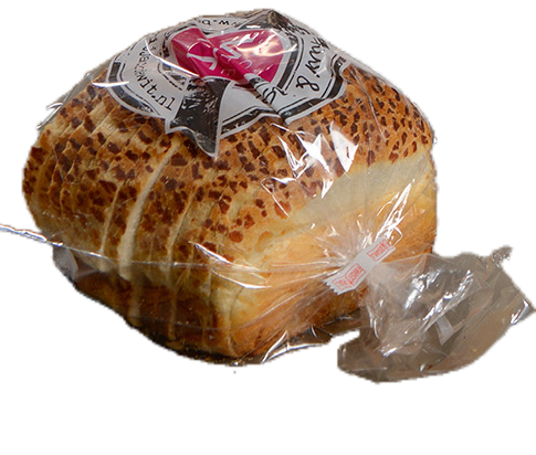 A loaf in a bag closed with an Innoseal tape-and-paper closure
